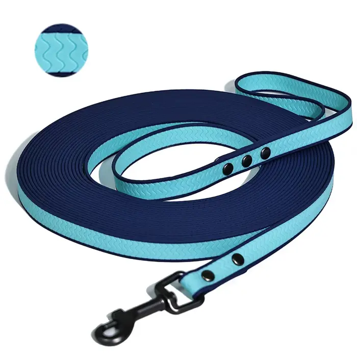 Laisse de dressage pour chien en PVC ondulé antidérapant de 2 mm d'épaisseur, longue laisse de suivi