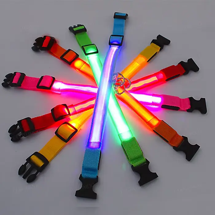 3 Modes chien collier de Charge lumineux Led Usb chat chiens colliers détachable nuit Led lueur chie