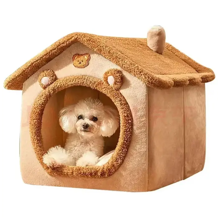 Nichoir d'intérieur chaud pour chien, tente-lit douce pour animaux de compagnie, coussin amovible et