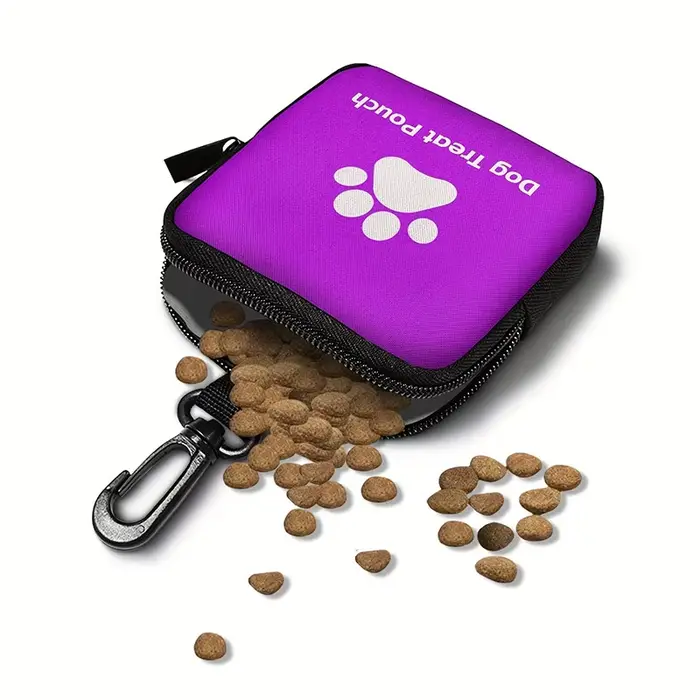 Sac à friandises portable pour chien, 11 × 11 × 3cm, poche pour nourriture pour chien, pour entraîne