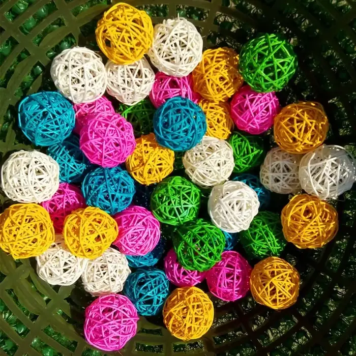 10 pièces/lot multicolore couleur Sepak Takraw perroquet jouet à mâcher balle animal de compagnie oi