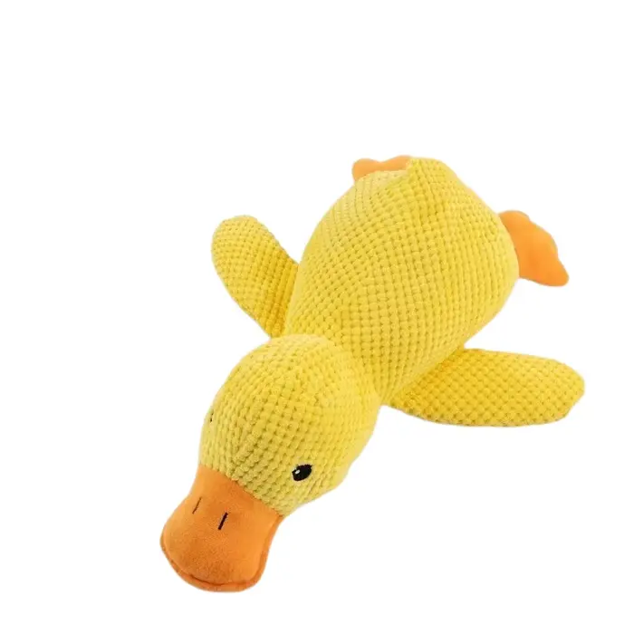 Peluche Canard Jaune pour Chien, Jouet Couineur Résistant aux Morsures, Compagnon pour Animaux de Co