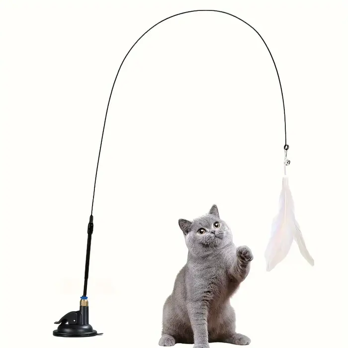 Jouet teaser pour chat avec cloche interactive et baguette en plumes