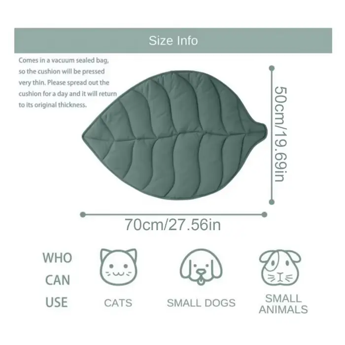 Tapis rafraîchissant pour chien et chat, en forme de feuilles, couverture de lit antidérapante, port