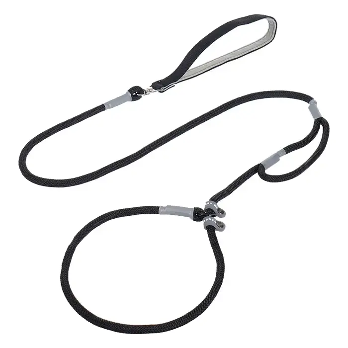 Laisse coordonnante pour collier de chien, ULen nylon à double poignée, sans nervure, laisse d'entra