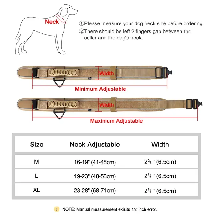 Collier pour chien en Nylon Durable, tactique militaire, colliers d'entraînement pour animaux de com
