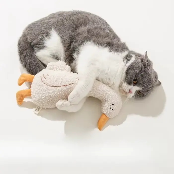 Jouets pour chats et chiens, jouets à mâcher pour chats et chiens, jouet à mâcher qui couine, poupée en peluche interactive pour animaux de compagnie
