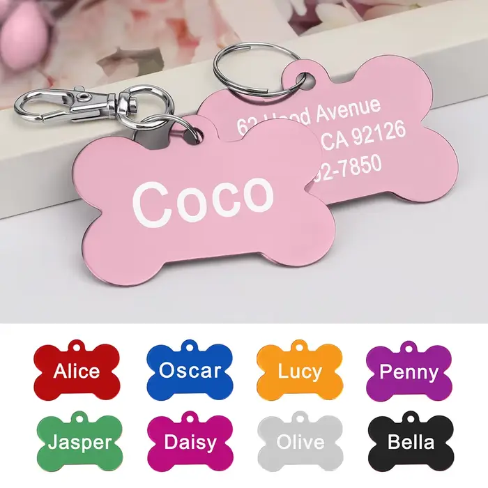 Étiquette d'identification personnalisée pour chiens et chats, en alliage personnalisé, accessoires 