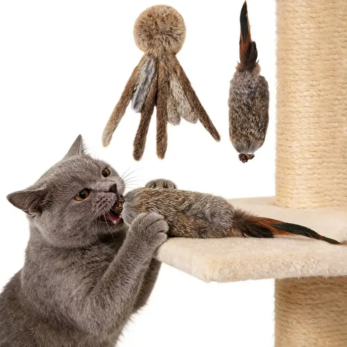Jouets pour chats en fausse fourrure de lapin