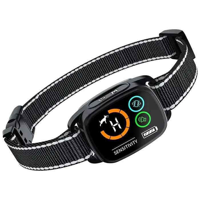 Collier d'écorce pour chien, fonction de Vibration sonore, étanche IP67, double moteur, affichage co