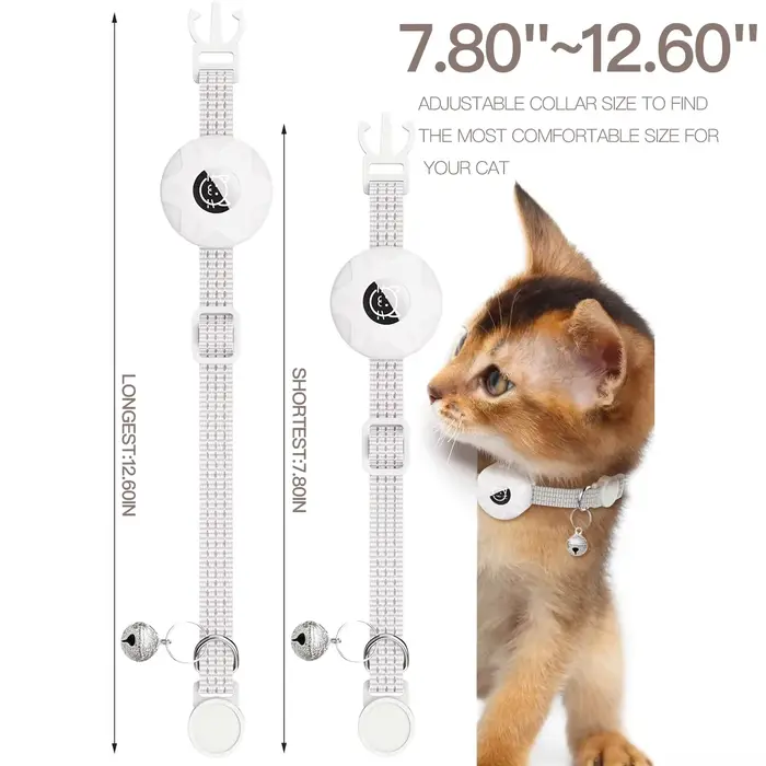 Pour collier de chat Apple AirTag, collier pour animaux de compagnie avec support airtag et cloche c