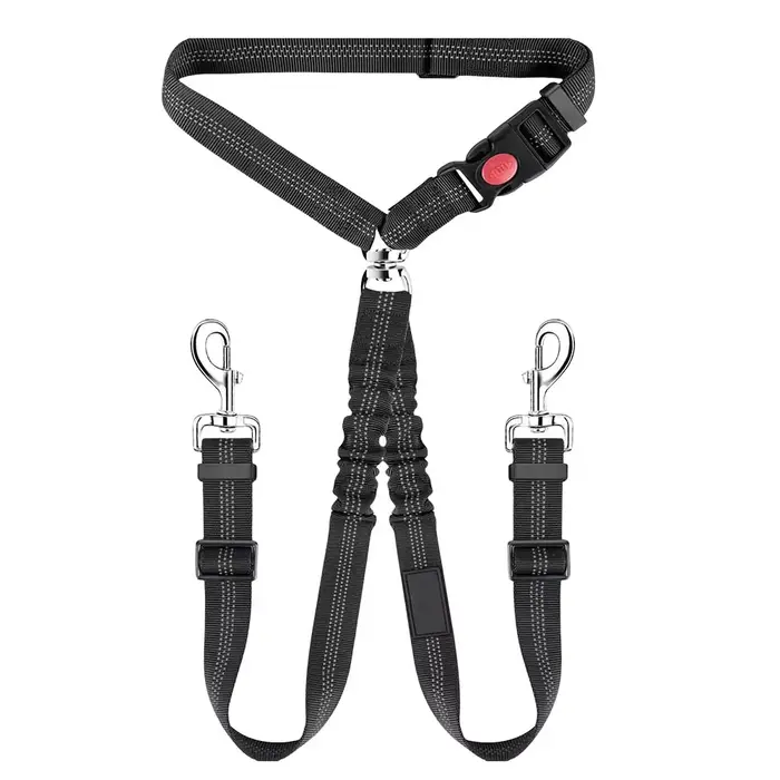 Harnais de sécurité pour chien à Double tête, dispositif de retenue pour appui-tête de voiture pour 