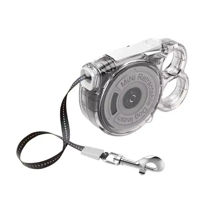 Laisse rétractable automatique pour petit chien, 3m, ultralégère, Portable, en Nylon, avec Clip en a