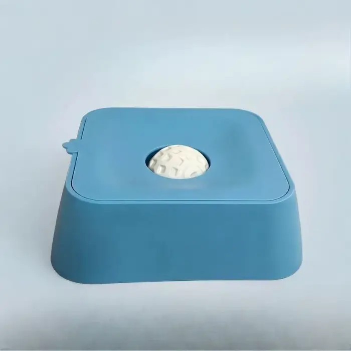 Bol carré anti-déversement pour animaux de compagnie, gamelle à léchage lent, durable et universelle