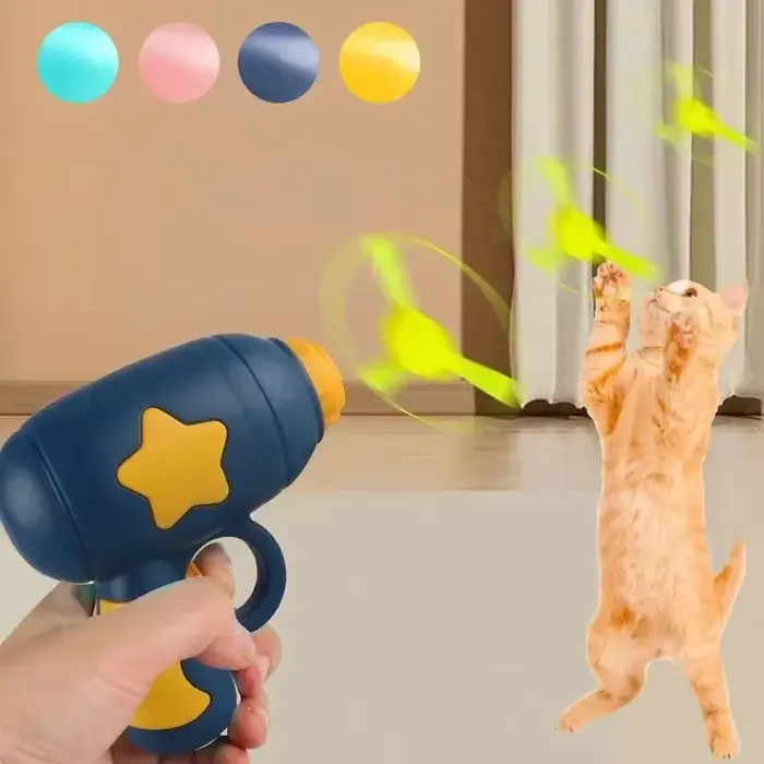 Jouet interactif amusant pour chat, lanceur de mini-frisbee pour chaton, pistolet de tir, jeux de po