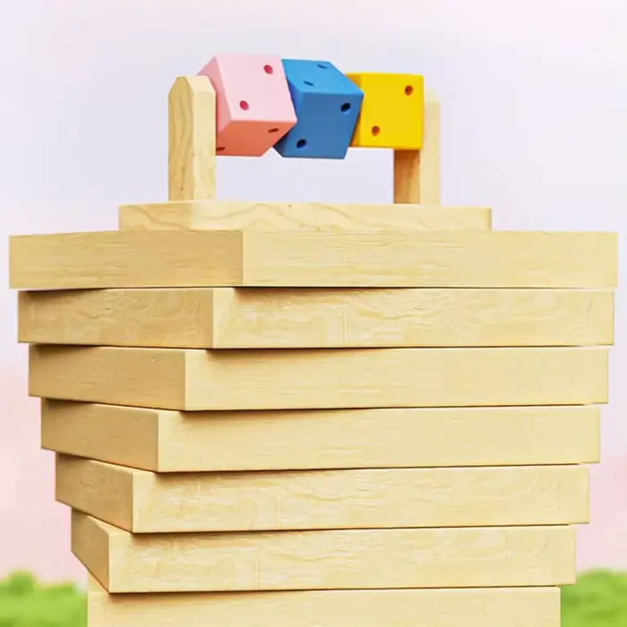 Jouet à mâcher interactif en forme de cube de Rubik en bois coloré et amusant