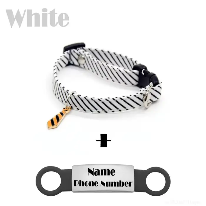 Collier pour chat personnalisé, collier pour animaux de compagnie, gravure gratuite, nom, étiquette 