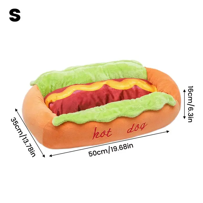 Nouveau Lit pour Animaux de Compagnie en Forme de Hot-Dog, Mignon et Confortable, pour Chats et Chie