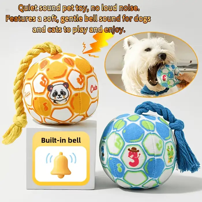 Ballon silencieux qui ne dérangera pas le repos du propriétaire, jouet sonore pour chien, durable et résistant aux morsures, pour soulager l'ennui des animaux de compagnie lorsqu'ils sont seuls