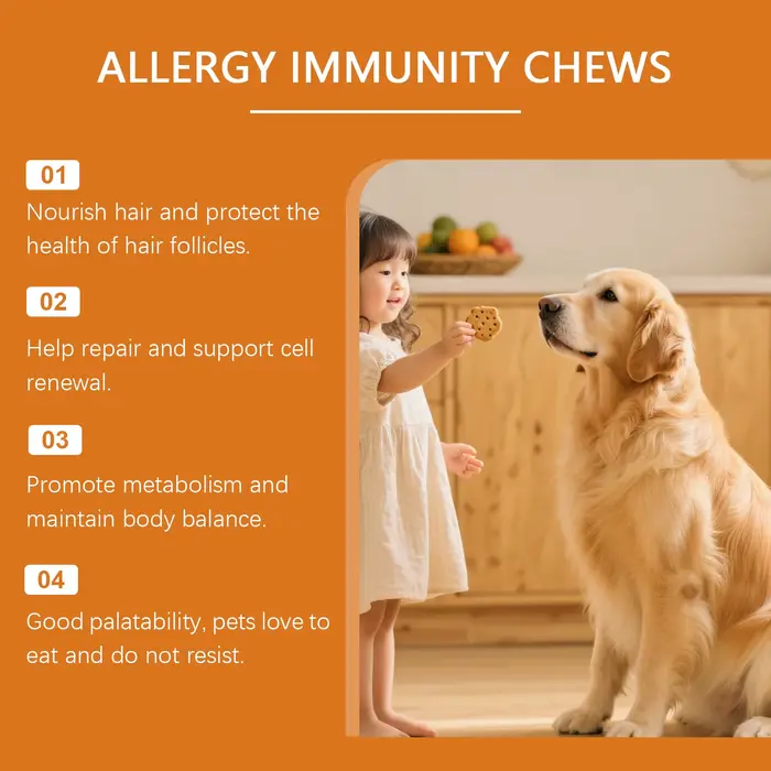 Friandises à Mâcher Immunitaires pour Chiens : Soulagement des Allergies