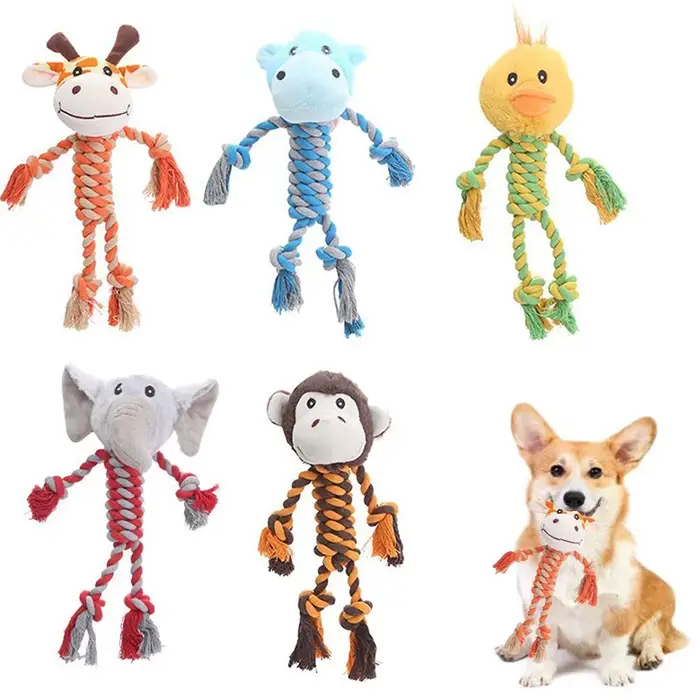 Jouet grinçant pour petits chiens de compagnie, peluche douce à mâcher, forme d'animal en peluche, U