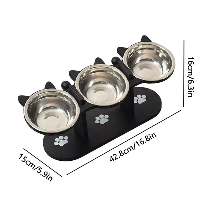 Bols surélevés pour chien et chat, inclinés à 15 degrés, bols d'eau pour nourriture pour chat, bols 