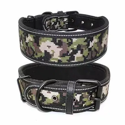 Grand collier de chien rembourré en nylon, réglable, imprimé, à la mode, pour chiens moyens et grand