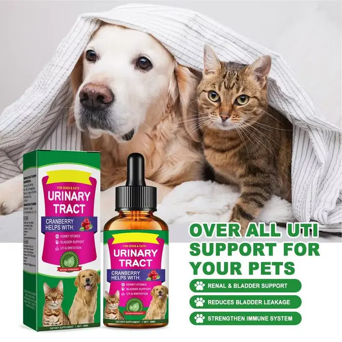 Traitements UTI pour animaux de compagnie, 60ml, gouttes de vessie puissantes pour chat, pour soins 