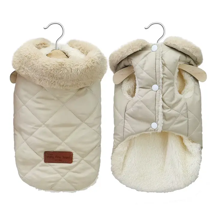 Chaud Chihuahua chien chat vêtements hiver col de fourrure petits chiens chiot manteau épais coton v