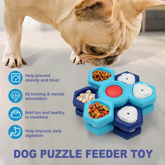 Jouet distributeur de nourriture interactif pour chien, plateau de distribution lente, plastique non toxique, entraînement de l'intelligence, distributeur de friandises, anti-étouffement, soulagement 