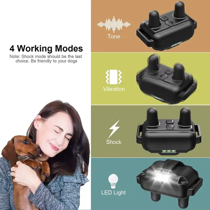 Collier de dressage électrique pour chien, 800m, détachable, Rechargeable, Anti-aboiement, choc, Vib