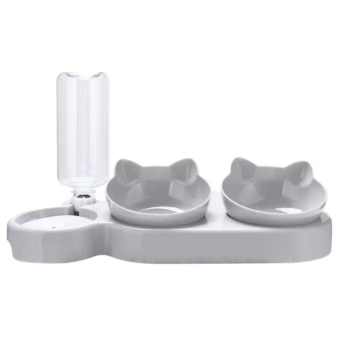 Mangeoire pour chat 3 en 1, distributeur d'eau automatique, Double bol pour animaux de compagnie, po