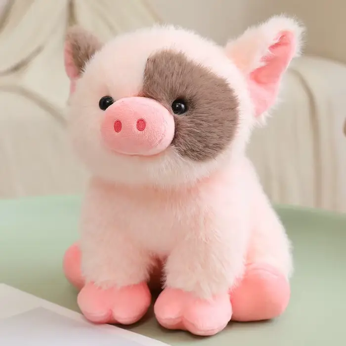 Jouet de démarrage pour chiots et chatons, cochon en peluche doux - Jouet de dentition ultra-doux de