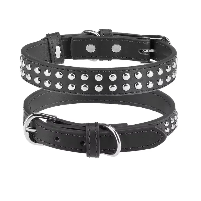 Collier anti-morsure pour chien, collier pour animaux de compagnie robuste avec rivets pour chiens g