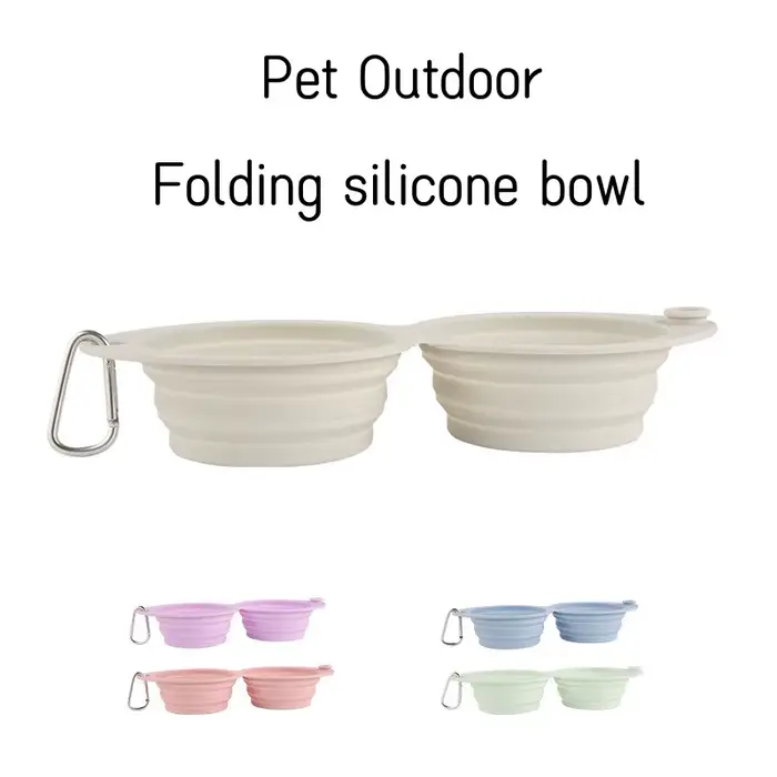 Double Filles Pliable en Silicone pour Chien et Chat