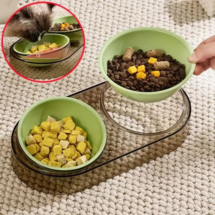 Filles réglable pour nourriture et eau pour chien et chat