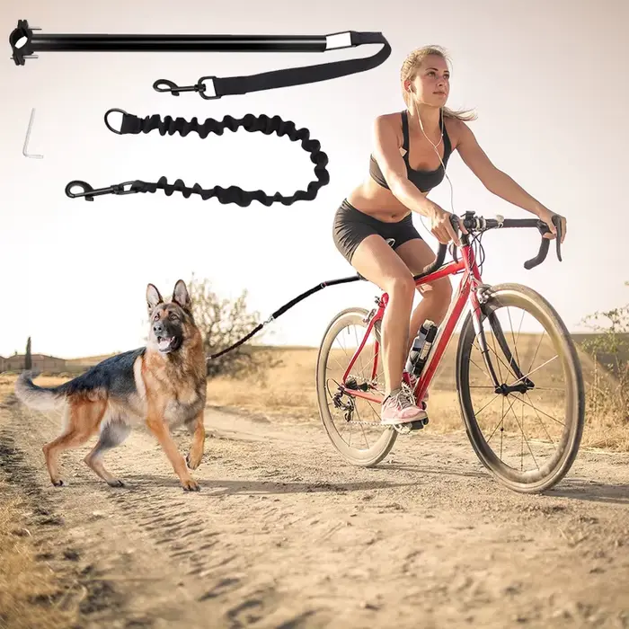 Laisse pour chien de marche de vélo, laisse pour chien, laisse de vélo élastique amovible pour chien