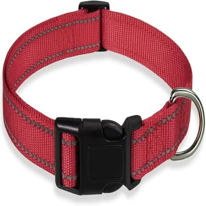 Collier réfléchissant pour chien, taille moyenne, antidérapant et anti-étranglement, anneau de laiss