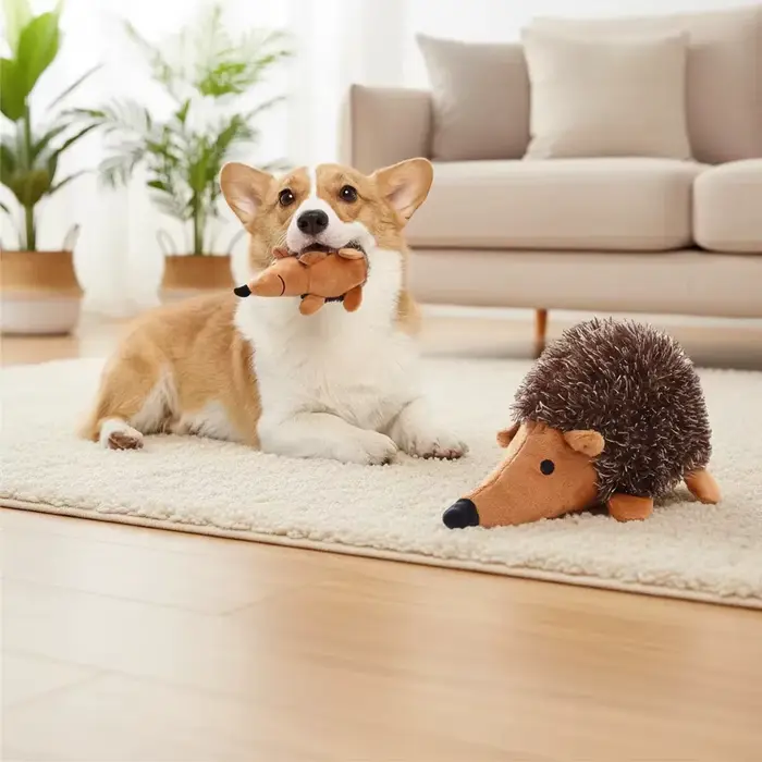 1 jouet en peluche hérisson couineur pour chien