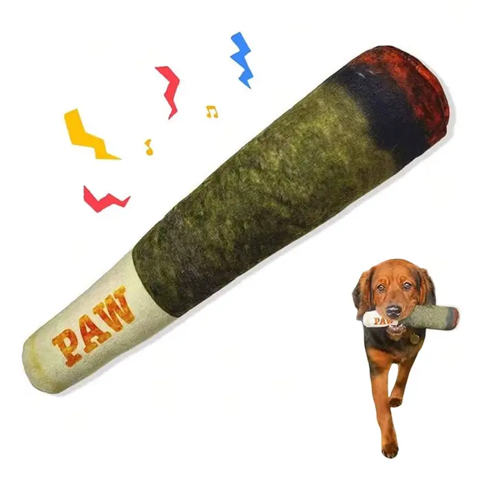 Jouets interactifs amusants pour chiens, conception de cigare, peluche grinçante, grincement des dents, jouet à mâcher créatif pour petits et moyens chiens