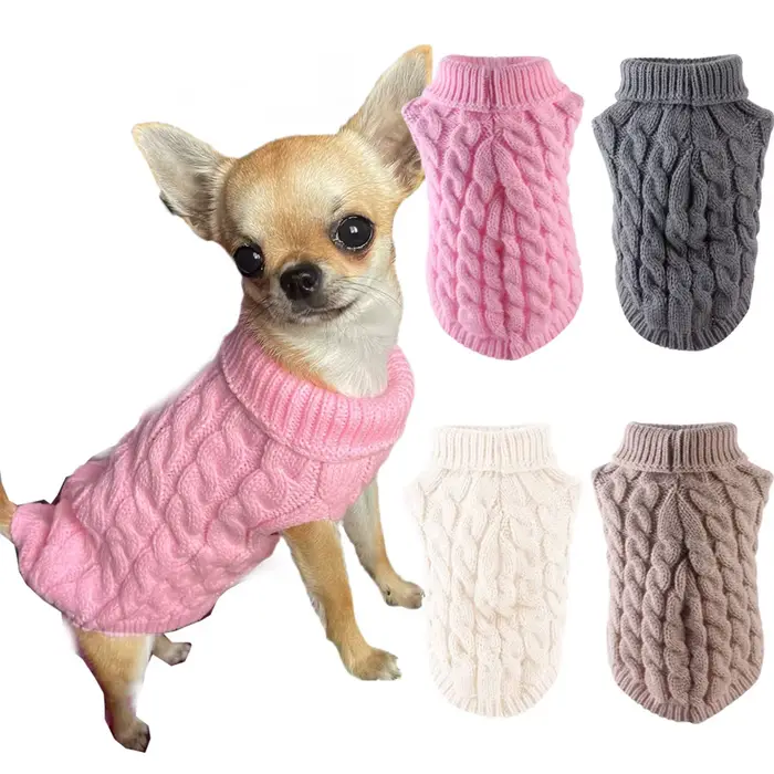 Classique solide Chihuahua chiot chien pull pour petits chiens hiver chaud vêtements pour animaux de