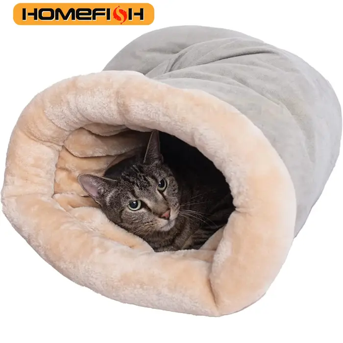 Sac de couchage pour chat d'automne et d'hiver, nid Semi-fermé pour chat, nid chaud pour animaux de 
