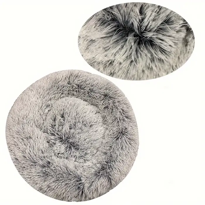 Lit rond pour chien, lit chaud d'hiver pour chat, panier en peluche pour chien, lit lavable pour ani