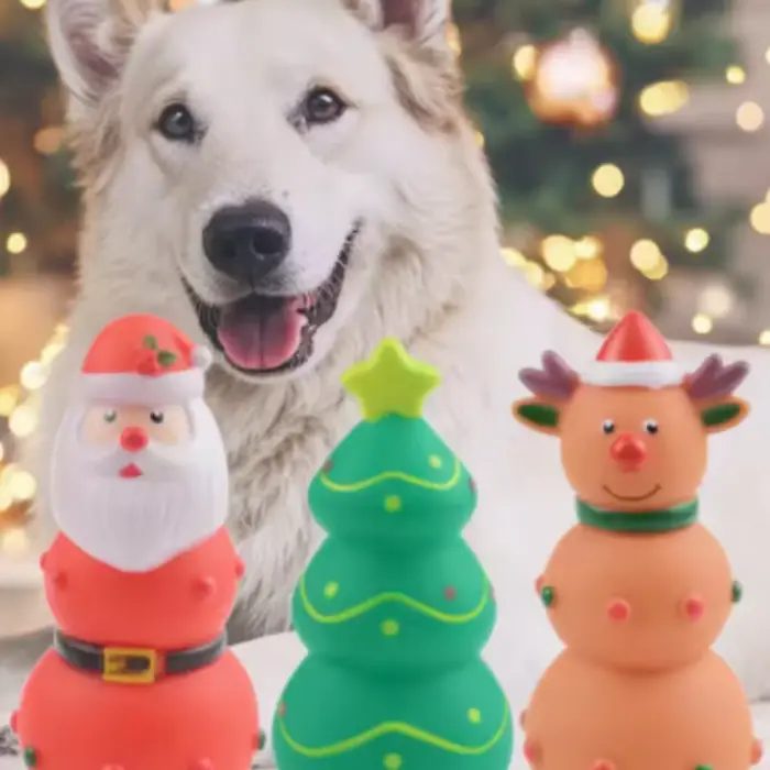 Jouets à mâcher grinçants pour animaux de compagnie sur le thème de Noël