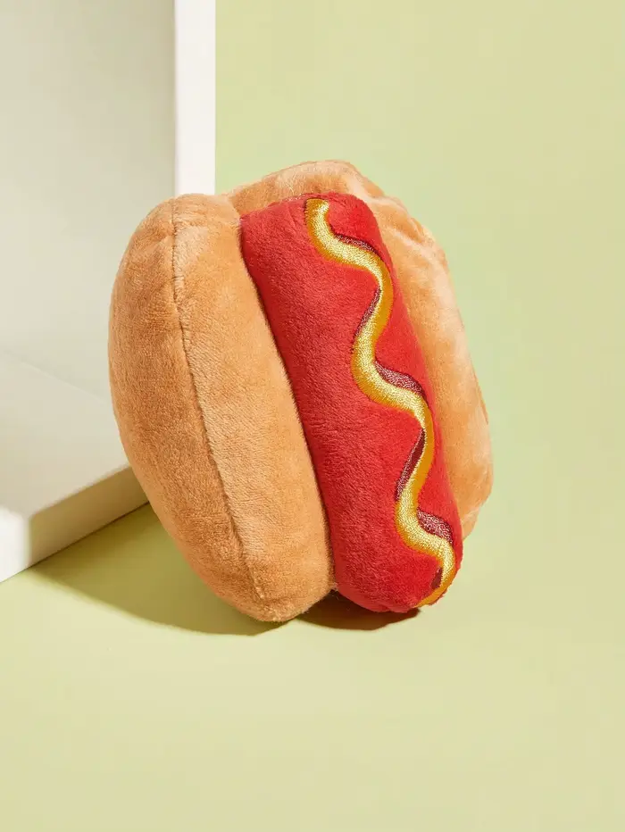 Jouet en peluche grinçant pour animaux de compagnie, conception de Hot Dog, jouet à mâcher Durable p