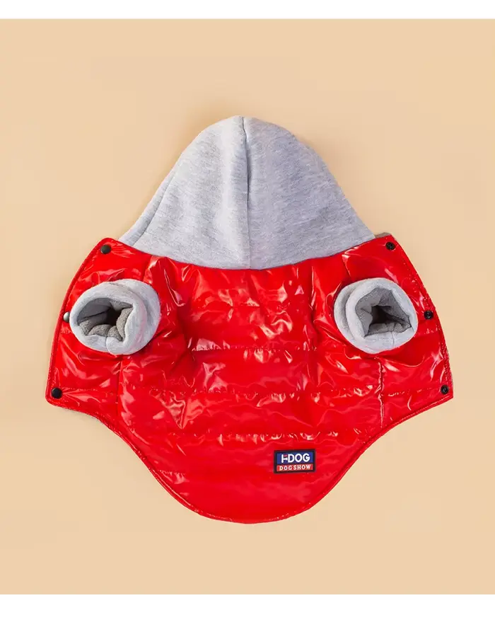 Veste imperméable pour chien, manteau d'hiver chaud doublé polaire, à capuche, vêtements pour chiens