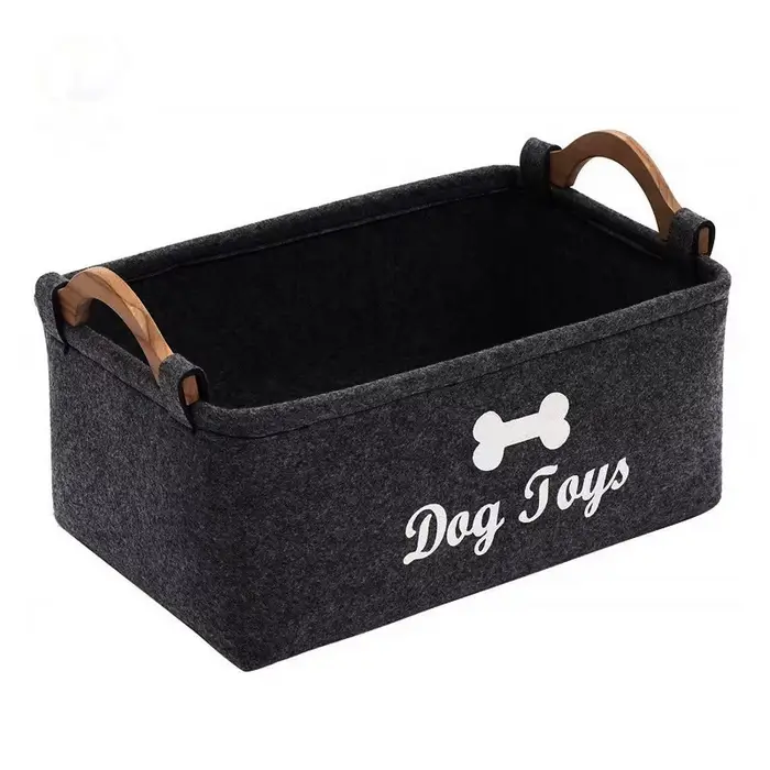 Panier de rangement en feutre pour jouets de chien : Panier multi-usages pour la maison, pour les co