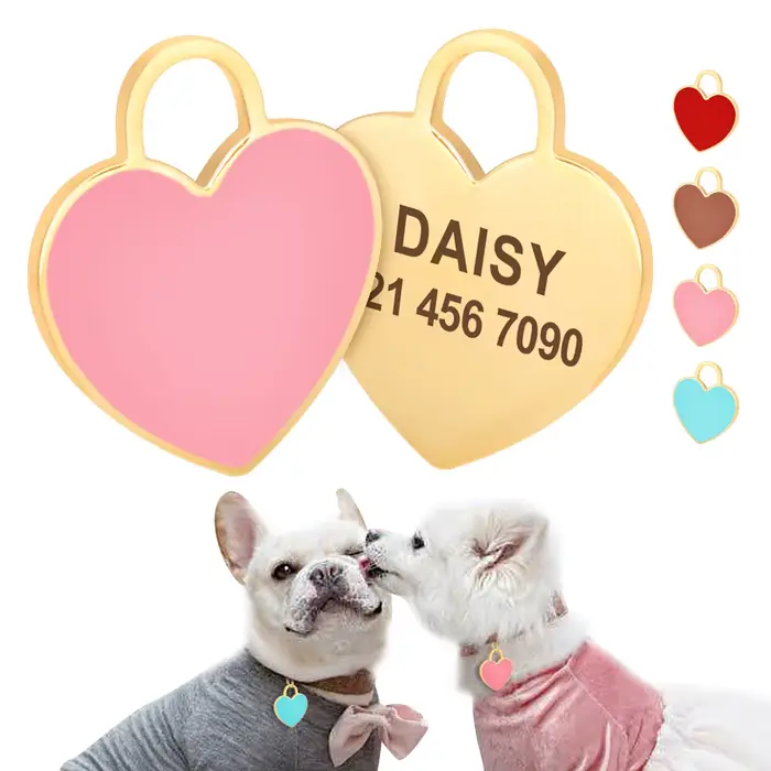 Étiquette d'identification de chien personnalisée gratuite, pendentif de plaque signalétique pour ch