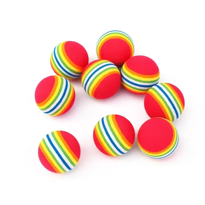 Jouet de dentition coule ChFukToy pour animaux de compagnie, boule à rayures arc-en-ciel, jouets mol