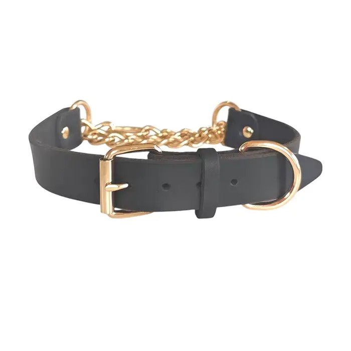 Collier pour grand chien en cuir véritable, collier à glissière en cuir véritable pour grand chien, 